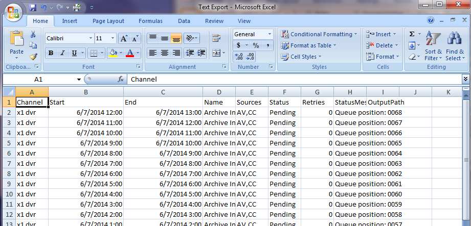 Figure: CSV Export